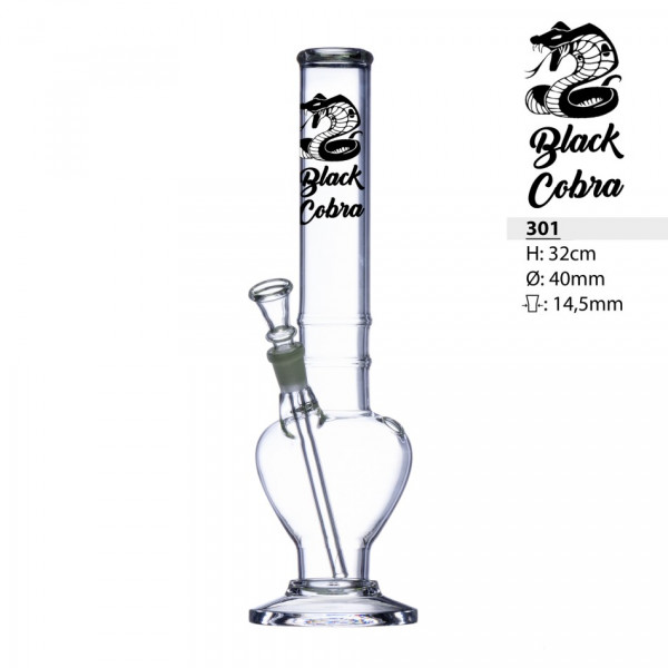 Black Cobra Glass Bong | H 32cm Socket: 14.5 mm, Ø: 40mm