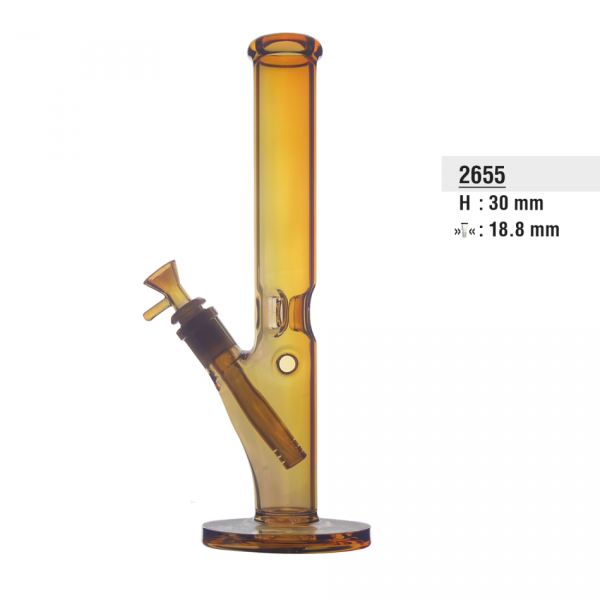 Gl.Bong mit Eis Transp.Amber18,8mm ca.30cm.