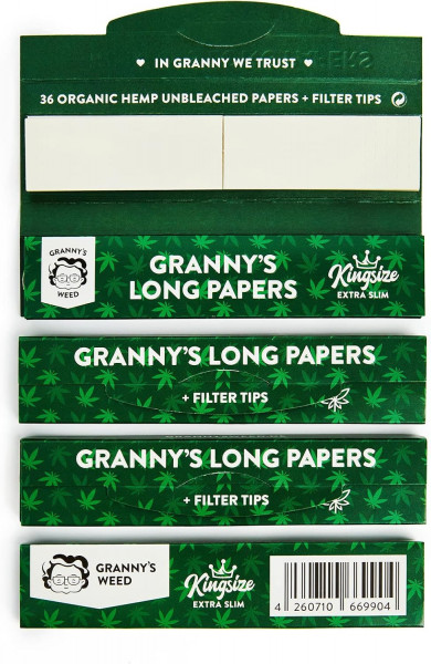 Kingsize Extra Slim - Granny's Long Papers Slim + Tips